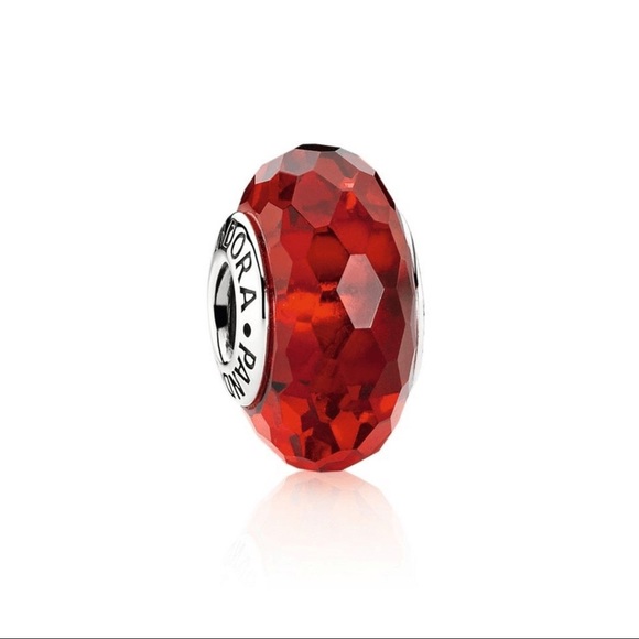 PANDORA Red Murano Glass Charm